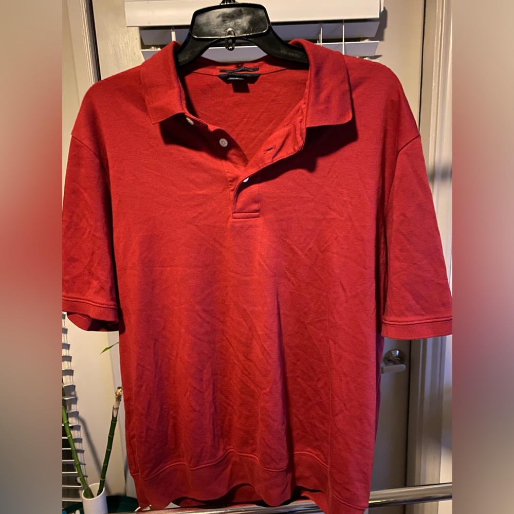 Red polo shirt